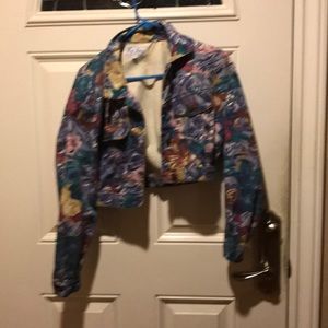 Paris Blues mid-waist floral denim jacket